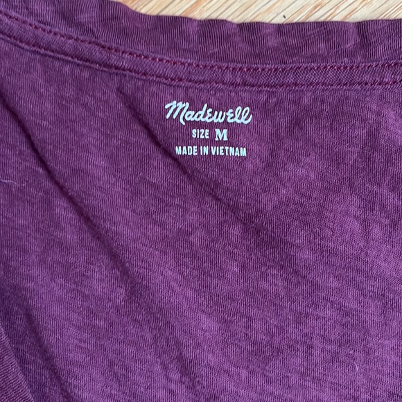 EUC Madewell Slub Knit Scoopneck Maroon pocket Tank Size M - Picture 3 of 8
